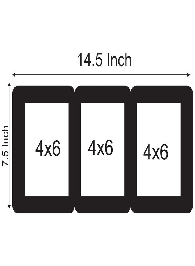 Creative Arts n Frames One Piece Joint less Wooden Multi Picture Collage Photo Frame Home Decor Items Wall Decoration for living room Gift (Same3 Picture Frame 4x6 3 in 1 Piece) - Image 2